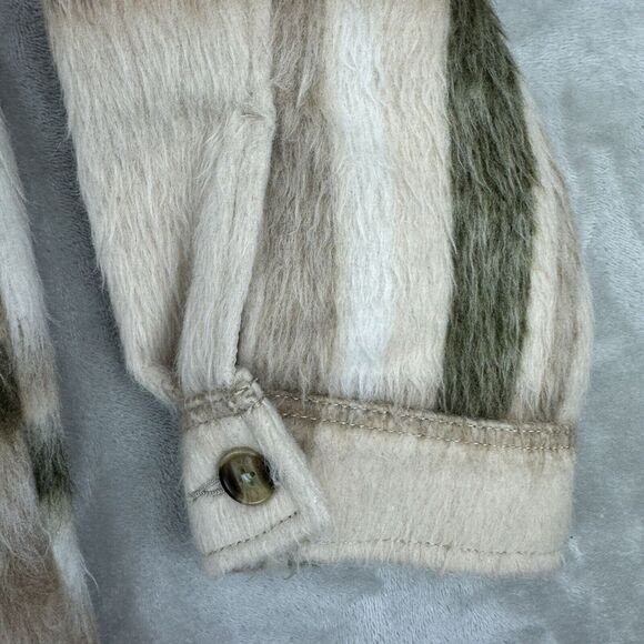 Y2k American Eagle Brushed Plaid Oversized Shacket Shaggy‎ Jacket Size Medium M - Picture 7 of 13